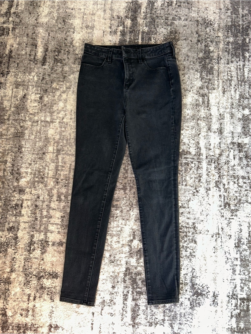 American Eagle Outfitters Black Skinny High-Rise Jeans - Washed Black